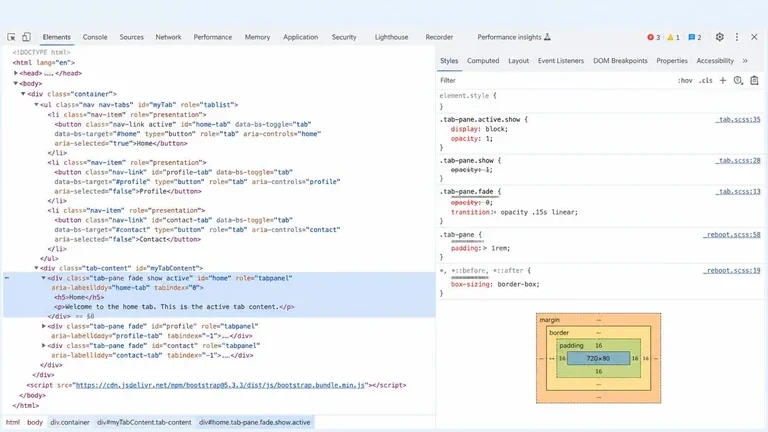 struktur HTML tabs untuk tutorial javascript native desain web struktur HTML tabs untuk tutorial javascript native desain web