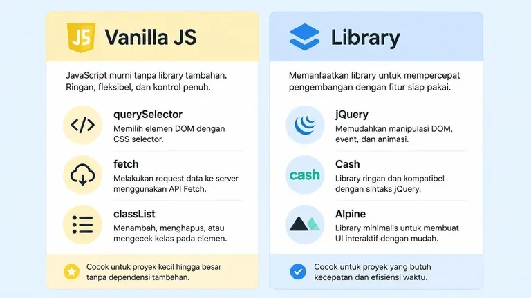 diagram perbandingan javascript native vs library untuk desain web pemula diagram perbandingan javascript native vs library untuk desain web pemula